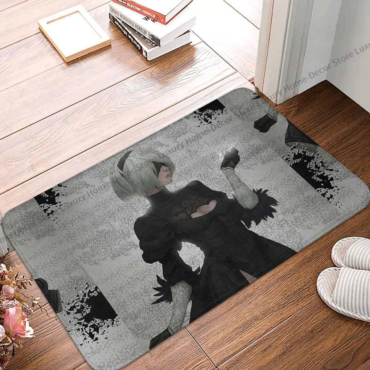 Nier Automata Heitai Girl Game Bathroom Mat Doormat Kitchen Carpet Outdoor Rug Home Decor