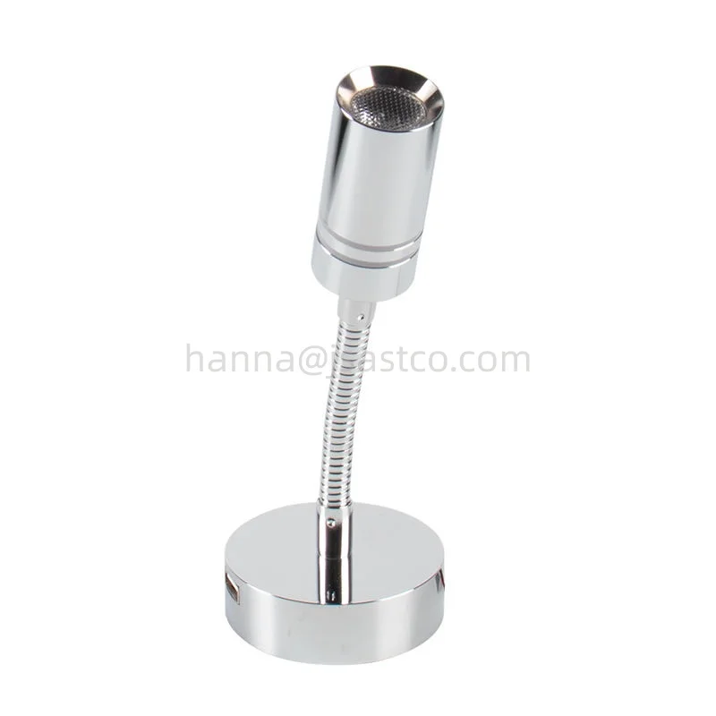 Marine Stainless Steel LED Reading Light 12V/24V with Touch Switch Adjustable USB Reading Lamp for Boat Yacht  RV