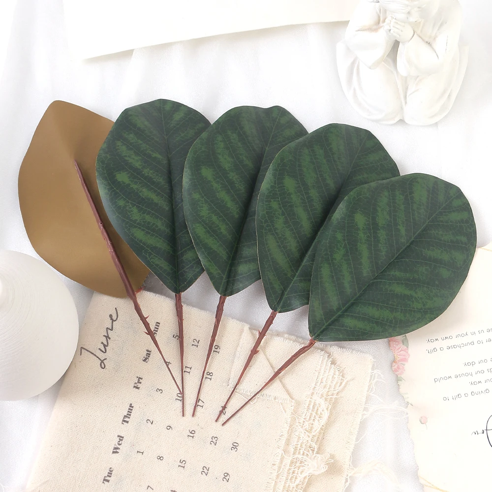 5/10Pcs Artificial Tree Leaf Flower Fake Leave For Home Decor Wedding Decoration Wreath Garland Scrapbook DIY Gift Accessories