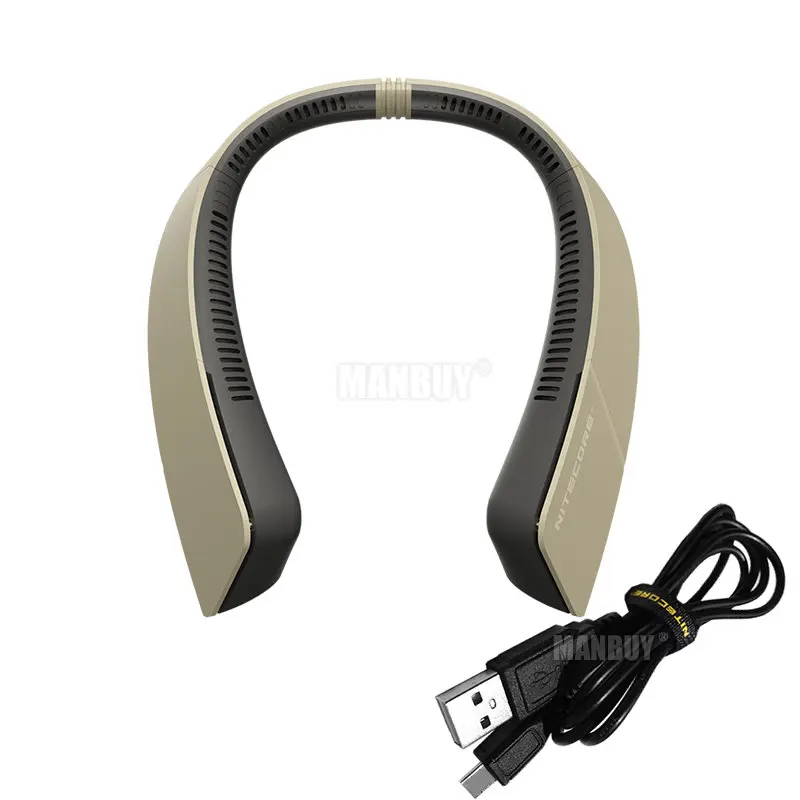 2025 Nitecore NEF20 USB-C قابلة للشحن الخالية من الشفرة كتم الرقبة مروحة للتخييم في الهواء الطلق الصيد الرياضة المدمج في بطارية ليثيوم أيون 4000mAh