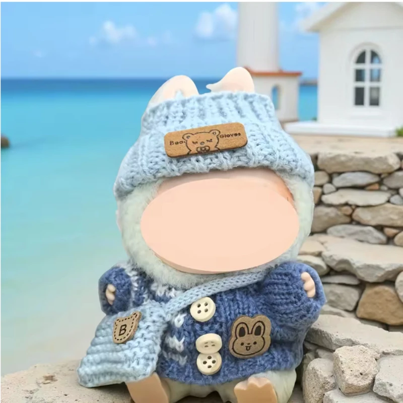 

Комплект синей одежды для кукол (шляпа, одежда, сумка) для кукол 17 см/6,7 дюйма, подходит для кукол Labubu