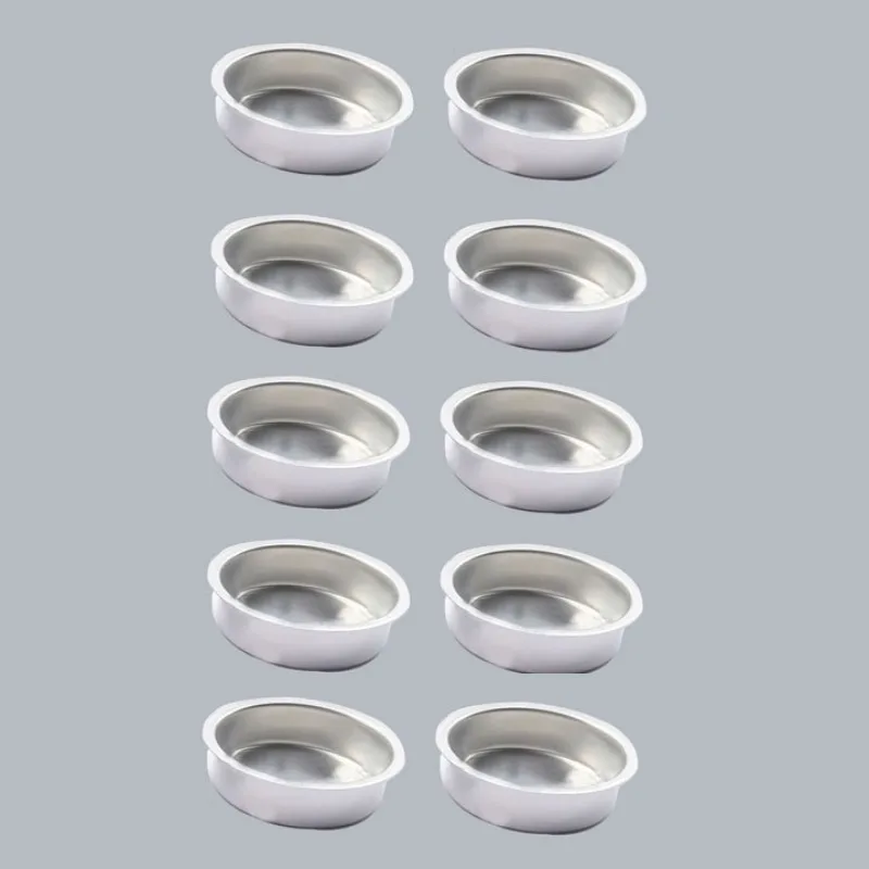 10Pcs 41.2mm Candle Cups Silver Home Decorative Candlestick Holder Prevents Wax Dripping for DIY Lamp Candle Making Containers