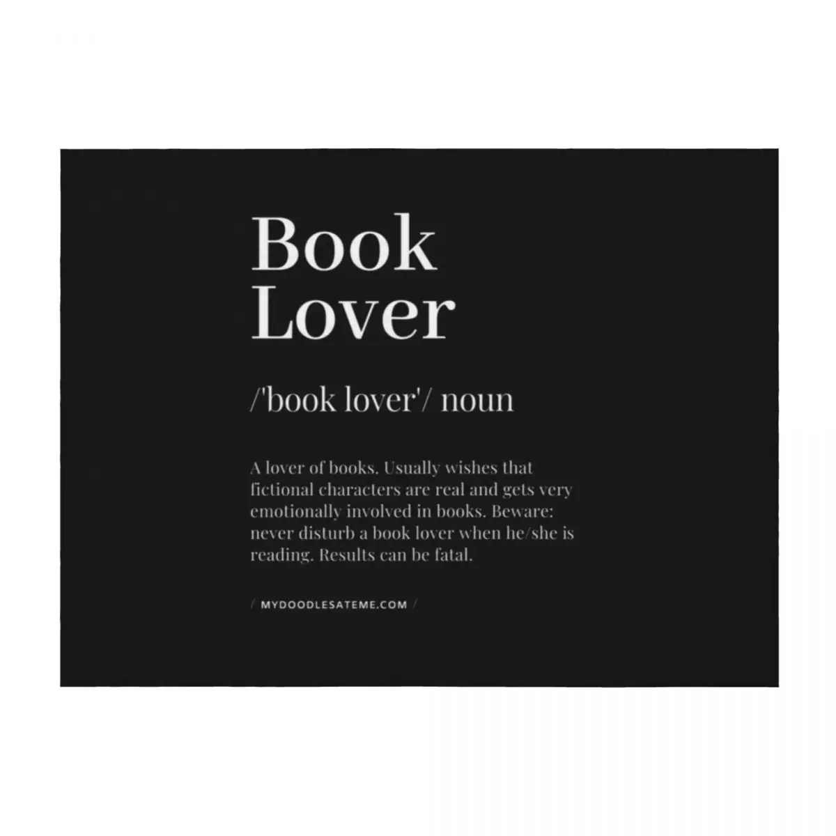 

Book Lover Definition - Noun - Readers Dictionary (Black) Throw Blanket christmas gifts Sofa Quilt Soft Big Plaid Blankets