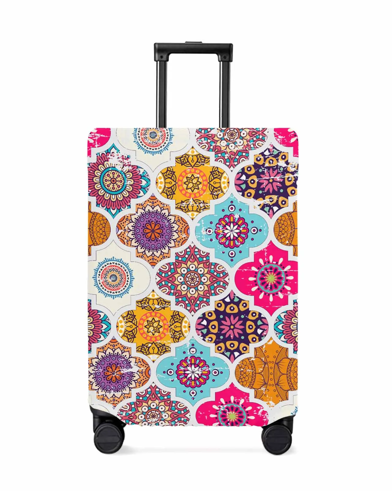 

Moroccan Bohemian Mandala Vintage Pattern Stretch Suitcase Protector Baggage Dust Case Cover For 18-32 Inch Travel