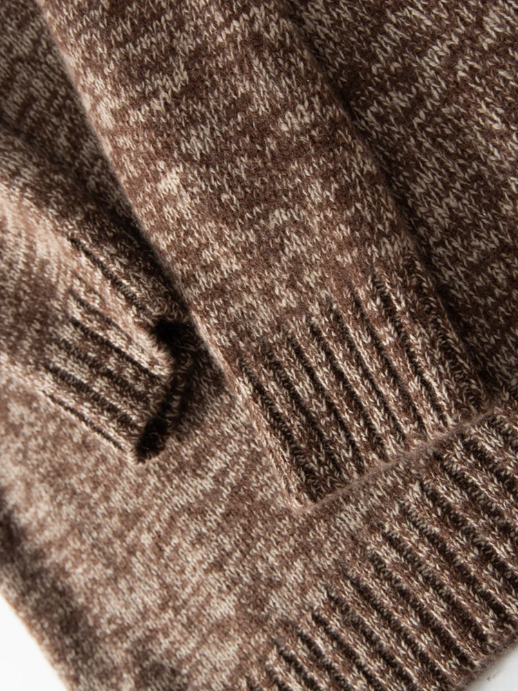 جديد المرأة 100% سترة الكشمير المعنقة رفض طوق أزرار البلوز الخريف الشتاء لينة الدافئة سميكة سترة الكشمير المعنقة تريكو القمم