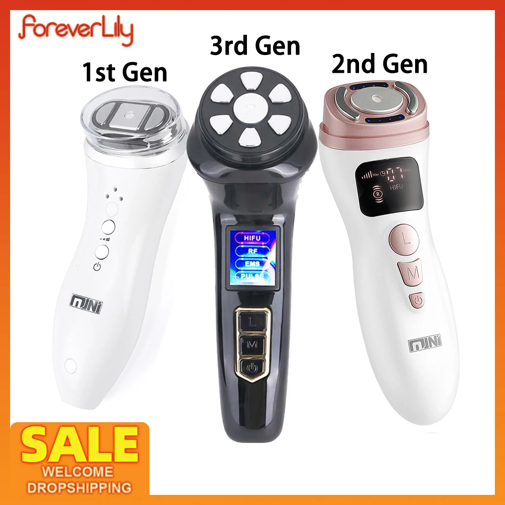 Top Mini High Focused Ultrasound Machine RF EMS Facial Skin Firm Massager Home Face Neck Lifting Skin Tightening Beauty Device