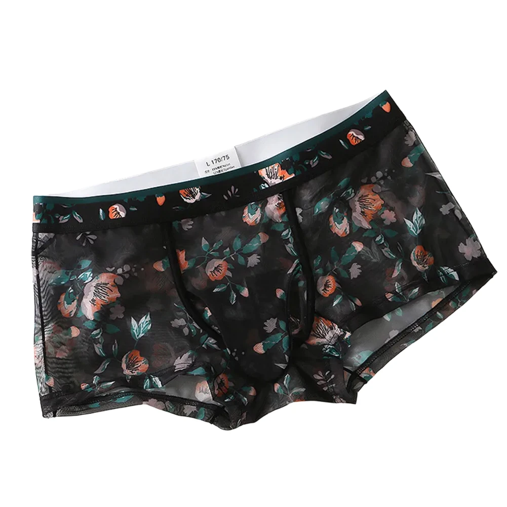 الاستخدام اليومي الملابس الداخلية الرجالية الصفراء رقيقة جدا سيسي الملابس الداخلية الفيل الأنف العلامة التجارية الجديدة حالة تصميم طباعة زهرة