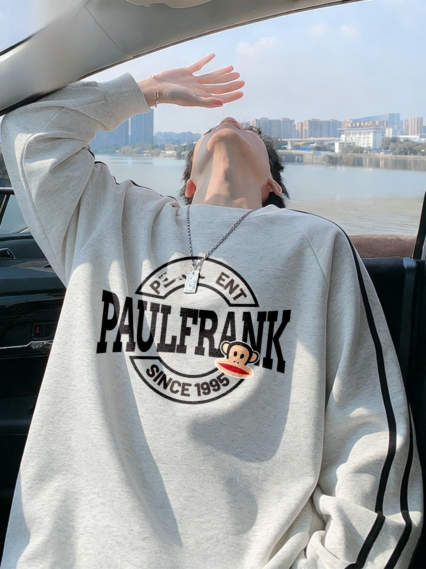 

M Long Sve Sweatirt Casual Spring Autumn Big Mouth Monkey Color Colion oulder Insert Faion Brand