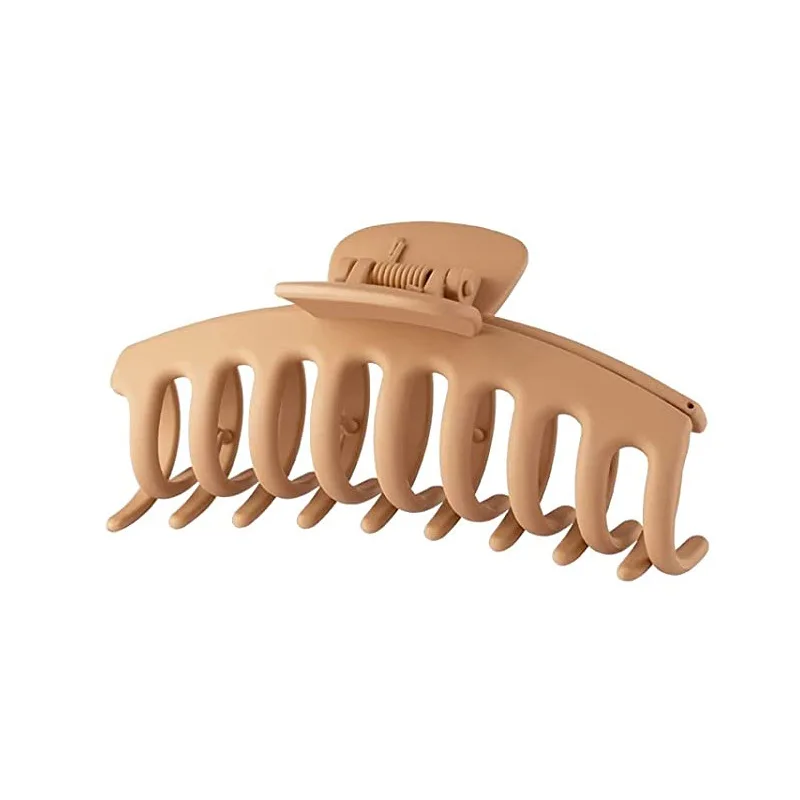 Neue große Haarklammer für Frauen und Mädchen, Pferdeschwanz-Haarspangen, Kaffee, Beige, Haarnadel, Krabben-Haarspange, modischer Haarschmuck, Ornamente – Detail 4