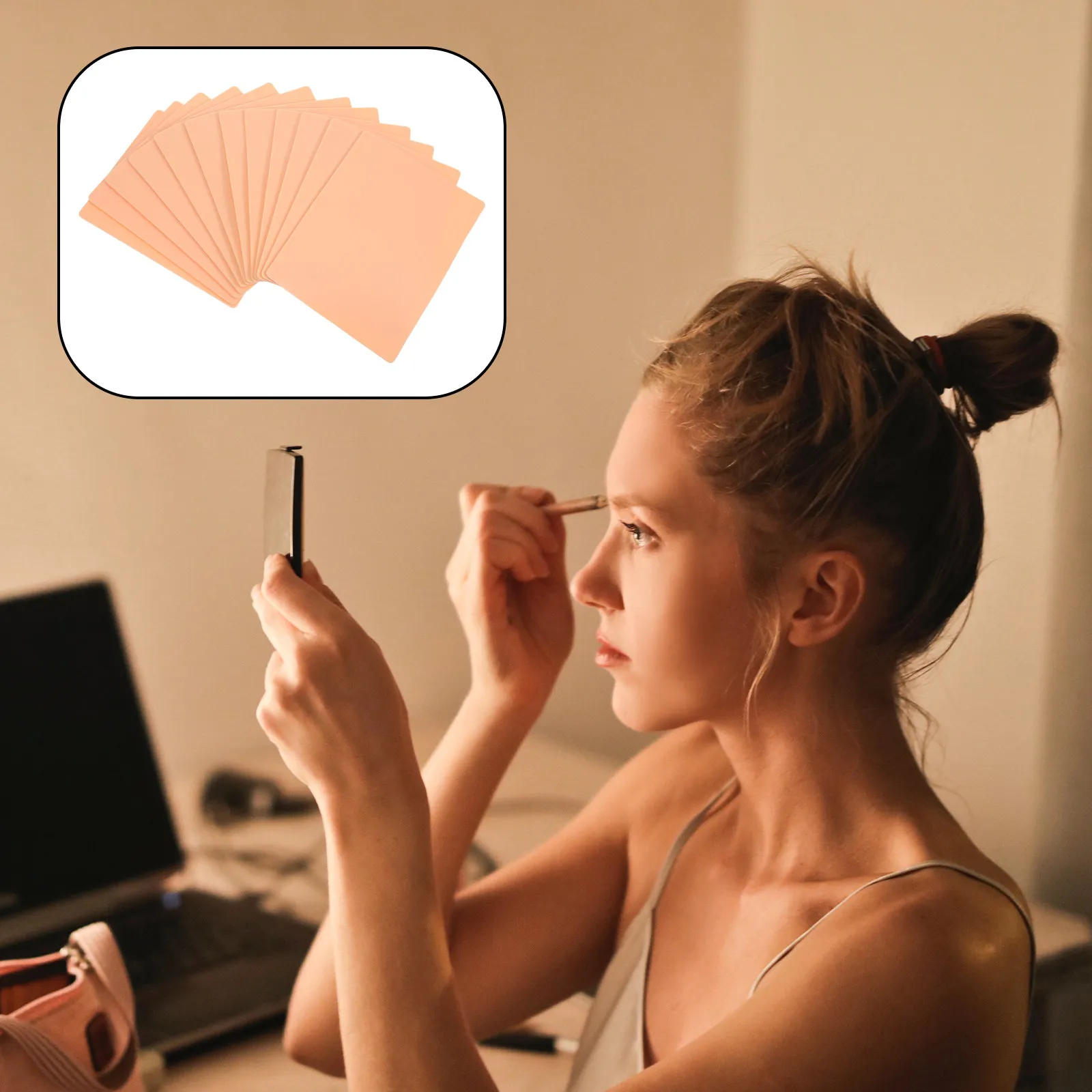 12Pcs Blank Tattoo Practice Skin Silicone Simulated Skin Practice Sheet for Beginners Eyebrows Eyeliner Lips Contouring