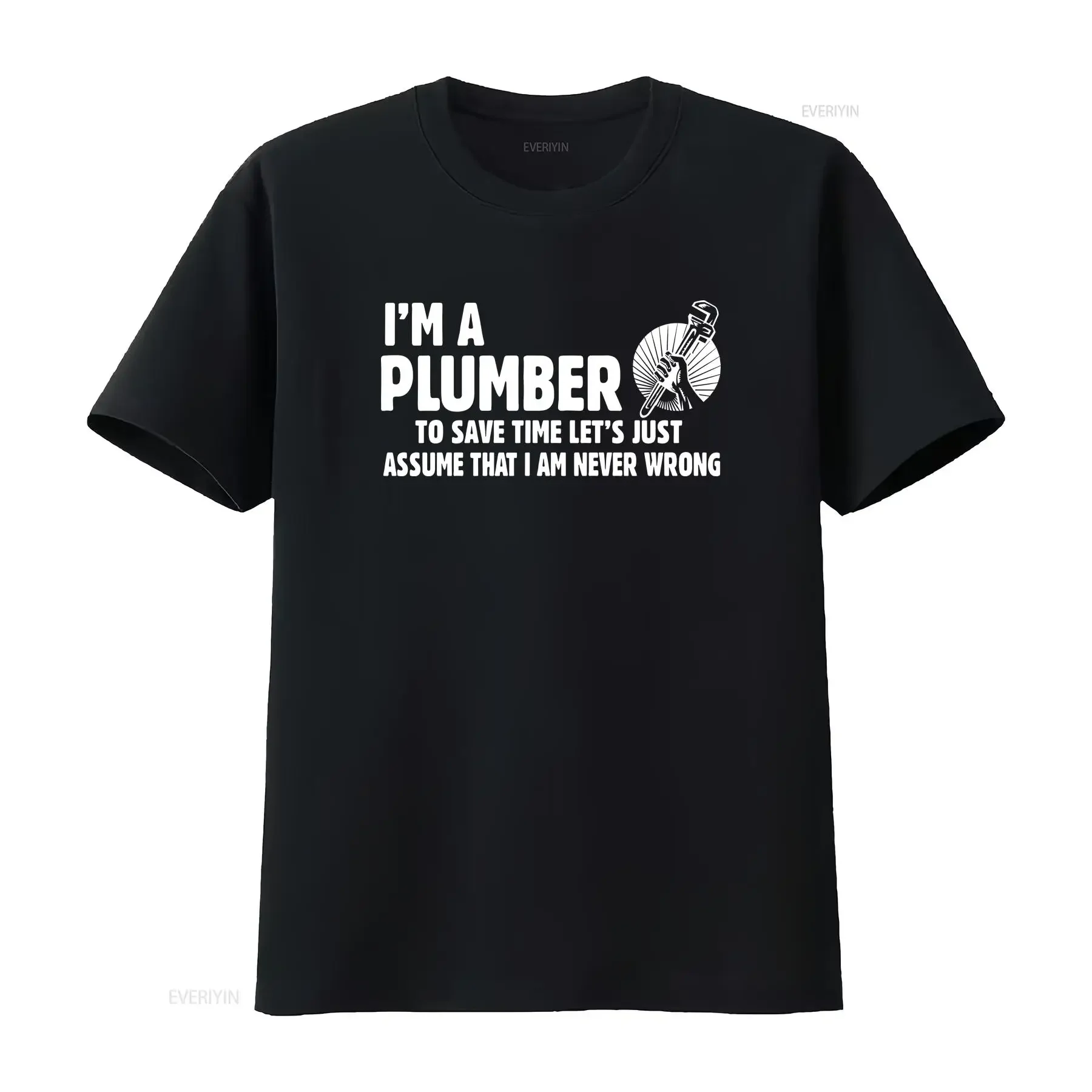 Plumber T shirt Funny Plumbing shirts vintage Washed streetwear homme Stylish Casual Stretched Soft Comfortable