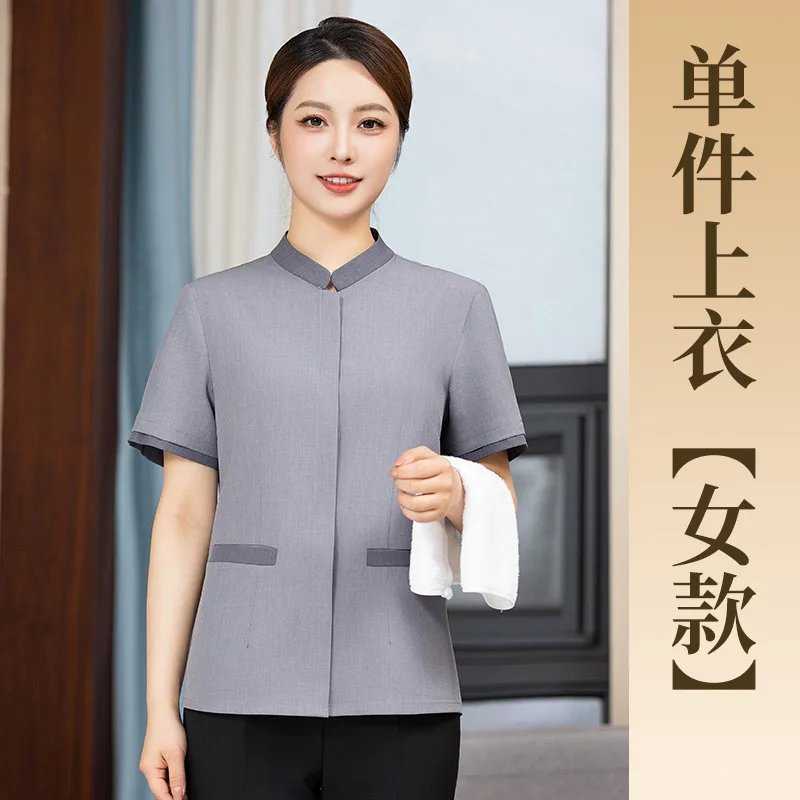 Hotel quarto de hóspedes propriedade shopping limpeza pessoal uniforme manga curta limpeza tia conjunto uniforme de limpeza para homem e mulher