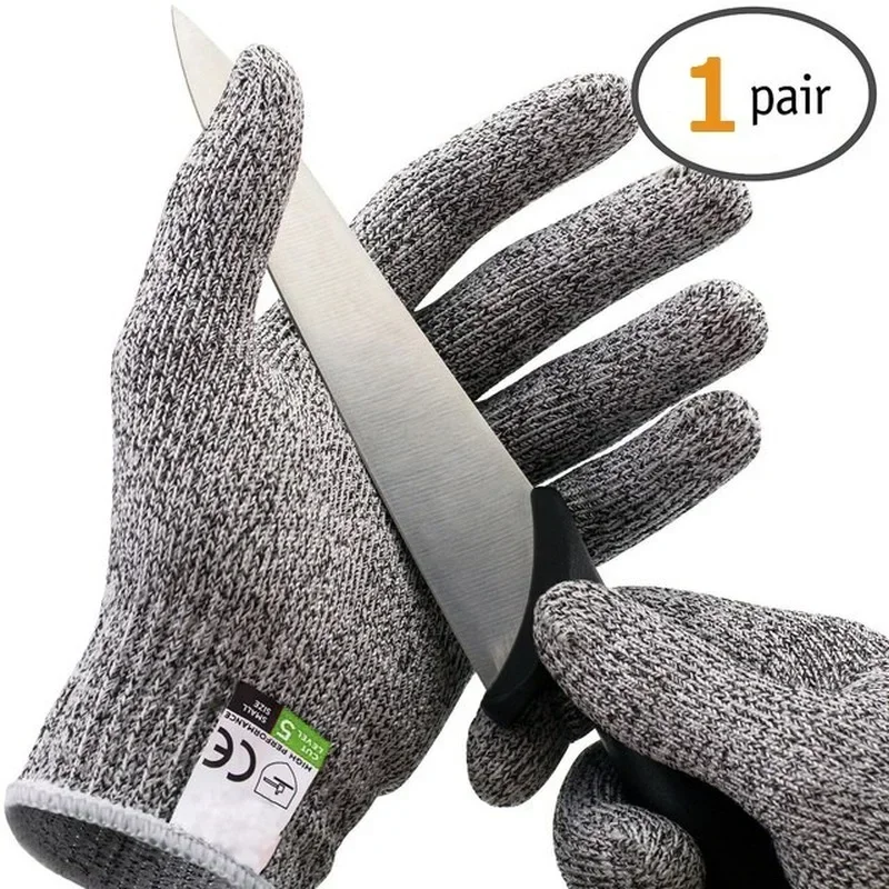 Anti-cut Gloves Level 5 Safety Cutting Proof Resistant Stab Protection High-strength Grade Butcher Kitchen Gardening Work Gloves