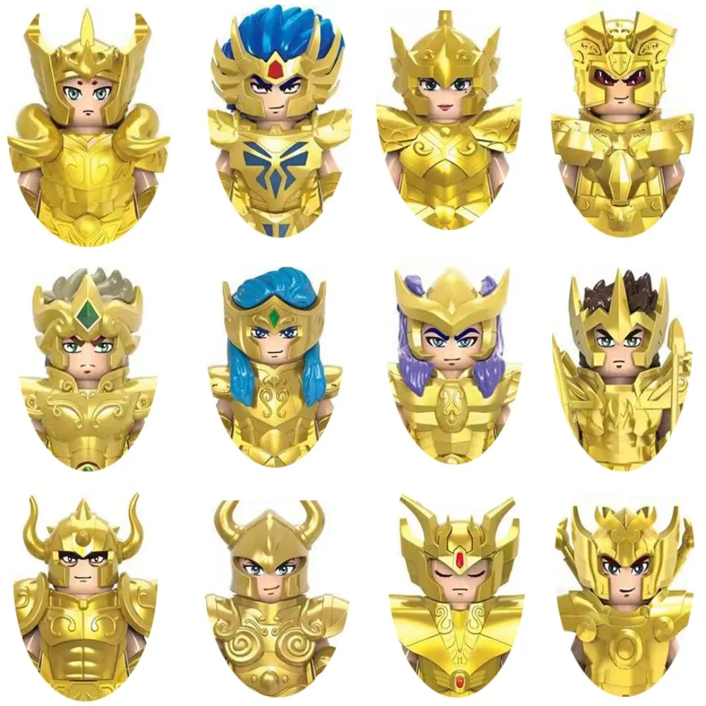 

Saint Seiya Anime Bricks Dolls The Zodiac Series Taurus Gemini Libra Compact Exquisite Action Toy Figures Blocks Boy Girl Gift