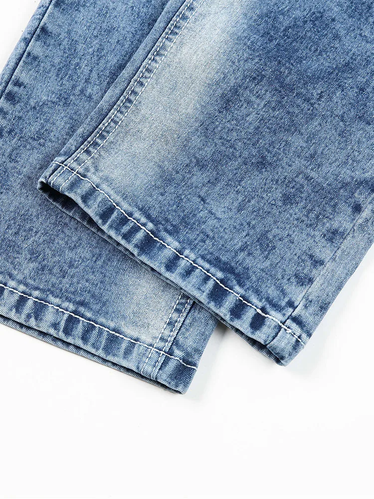 2024 New Fashion Loose Version Of Jeans ❄ Dyed High Quality Straight Pants Leisure Sports Washed Elastic Cotton Men' Pants S-3XL
