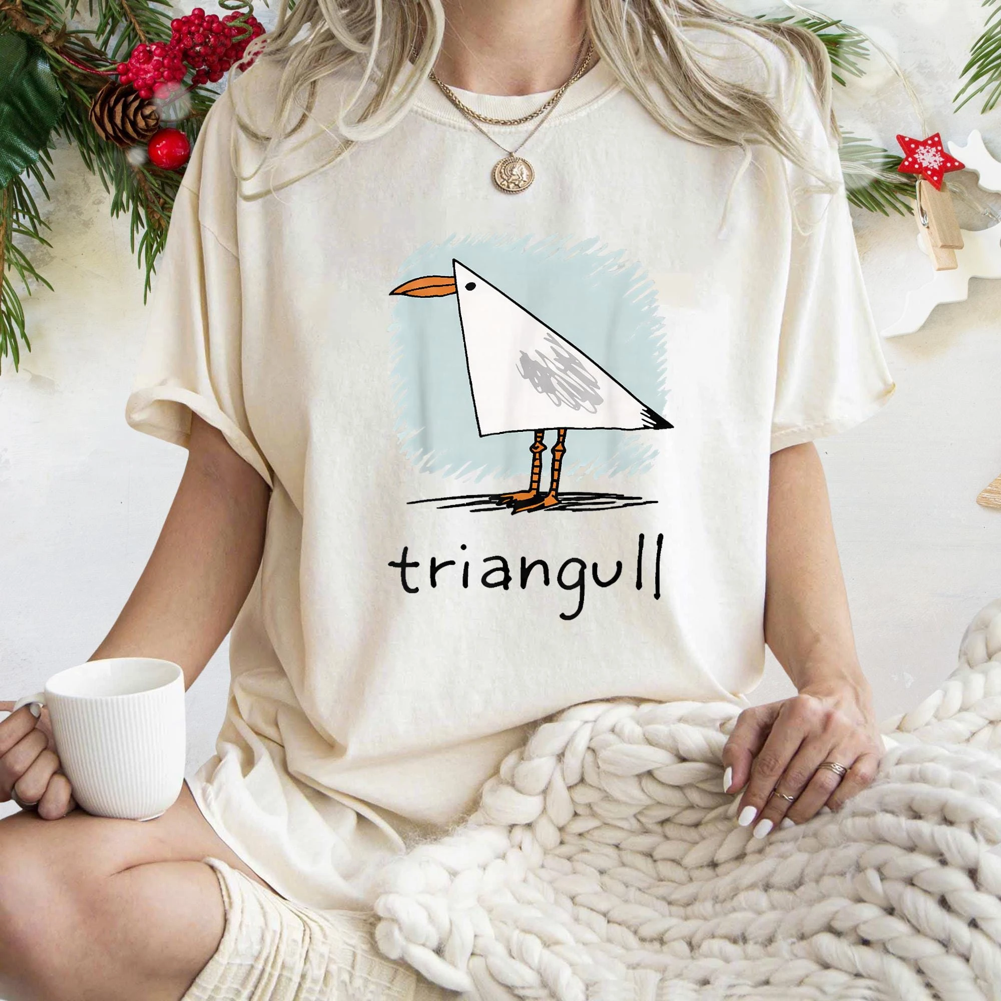 Triangull Seagull T-Shirt: Whimsical Bird Graphic Tee, Triangull Cute Triangle Seagull T-Shirt | Funny Bird Pun Graphic Tee