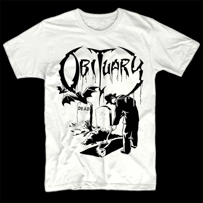 تي شيرت من مجموعة Obituary Band بأكمام قصيرة من القطن الأبيض لجميع المقاسات للجنسين BF192 #1