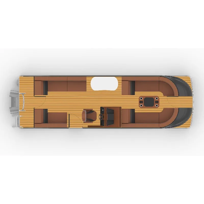 Luxury yacht party pontoon boat with outboard motor fiberglass hull material