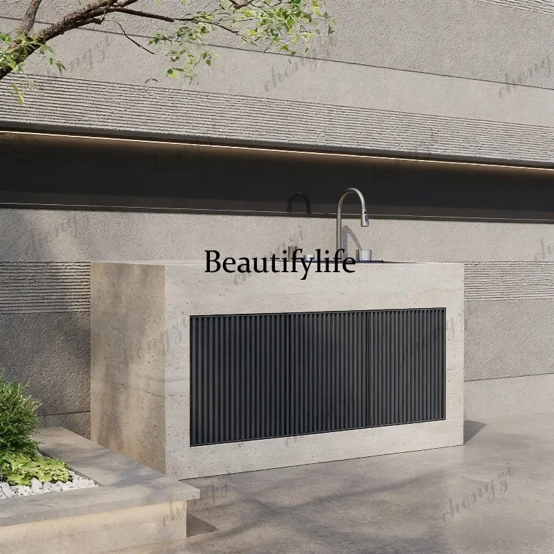 D8000   Outdoor courtyard washbasin integrated basin custom column operation island platform barbecue oven pool