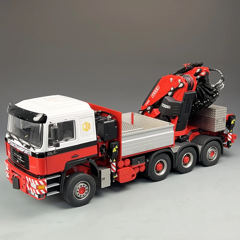 F2000 1/14 8X8 Truck Mounted Crane RC Truck Dump Truck Model F1650 Full Metal Rear Wheel Follower RC Trailer Model Toy