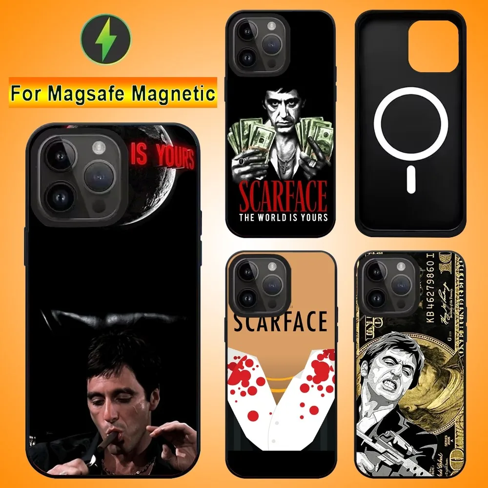 

Scarface1983 Film Al Pacino Phone Case For IPhone 15 14 13 16 Pro Max 11 12 Mini Alex Mirror For Magsafe Wireless Charging Cover