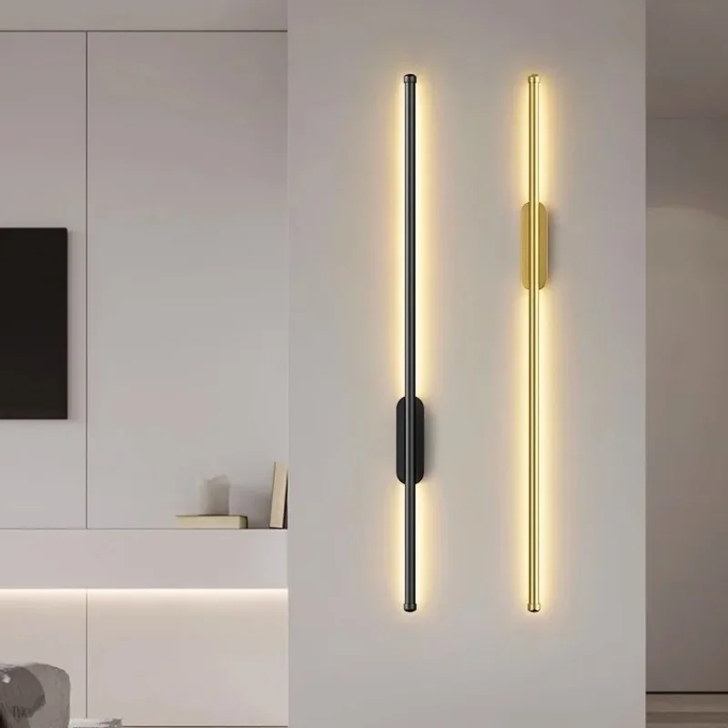 Modern No Punching Intelligent Charging Long Strip Wall Lamp Minimalist Corridor Living Room Background Bedroom Bedside Lamp