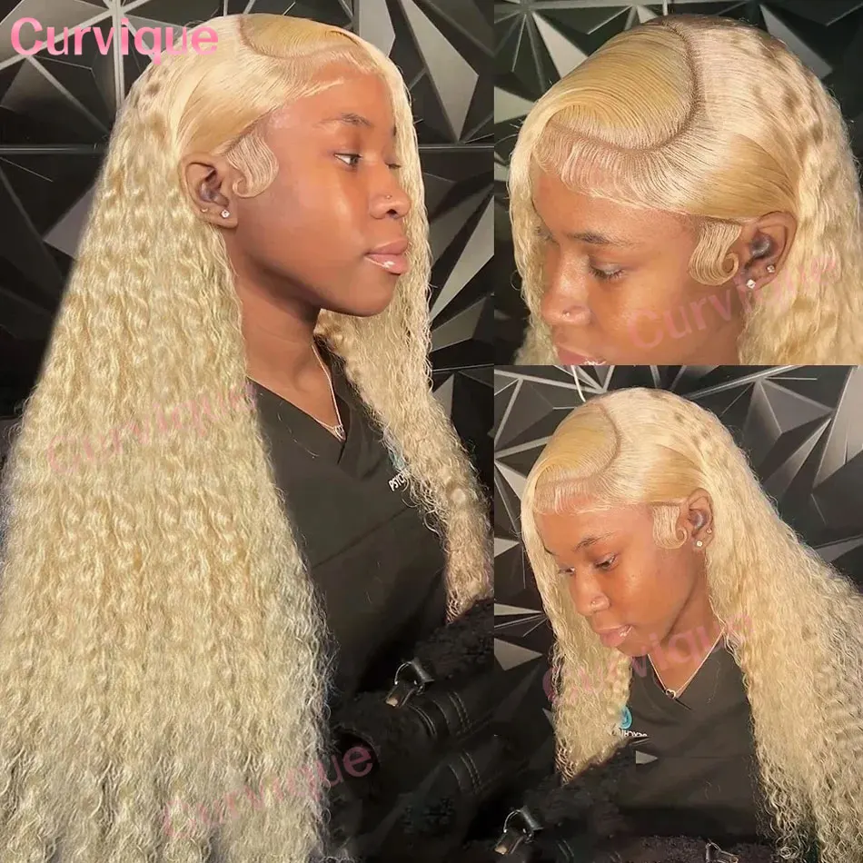 613 Deep Waveวิกผมผมมนุษย์ 13X6 Hdวิกผมลูกไม้ด้านหน้าด้านหน้าPre Pluckedบราซิล 30 นิ้วสีบลอนด์วิกผมหยิก 13X4 โปร่งใสวิกผมลูกไม้