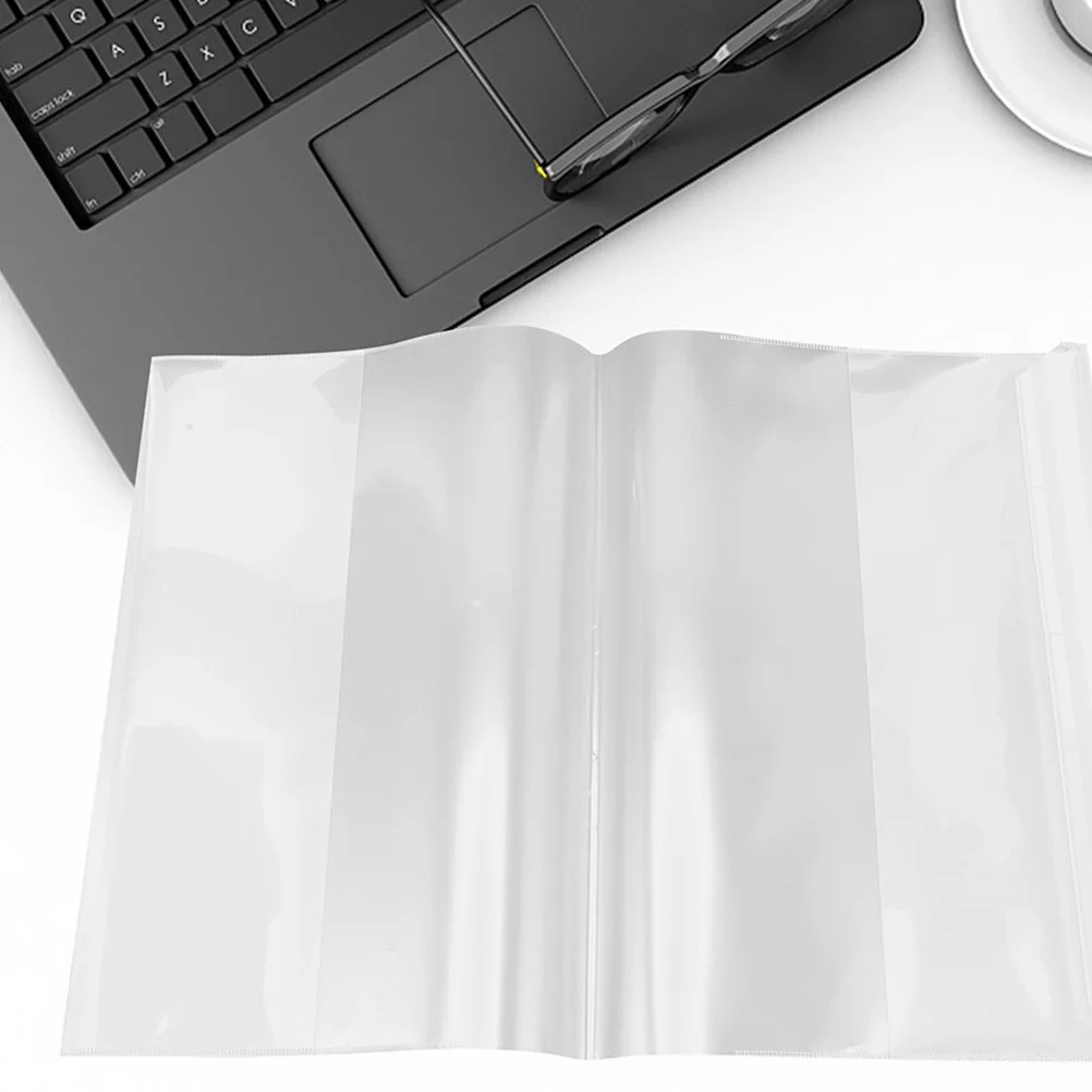 20Pcs Transparent Plastic Book Covers Clear Sleeve Protective Cover for Textbooks Notebooks Reusable Book Protector for Students
