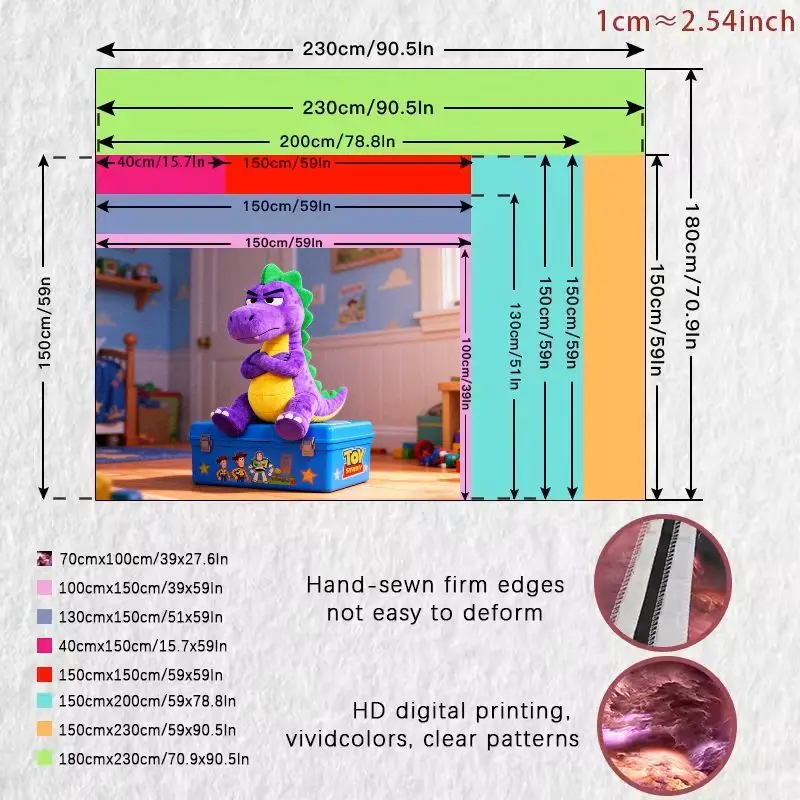 1 Buah Tapestry Boneka Dinosaurus Grumpy Ungu Toy Story, Seni Dinding Kamar Anak Kartun, Dekorasi Asrama, Adegan Film Lucu, Hiasan Dinding Poliester
