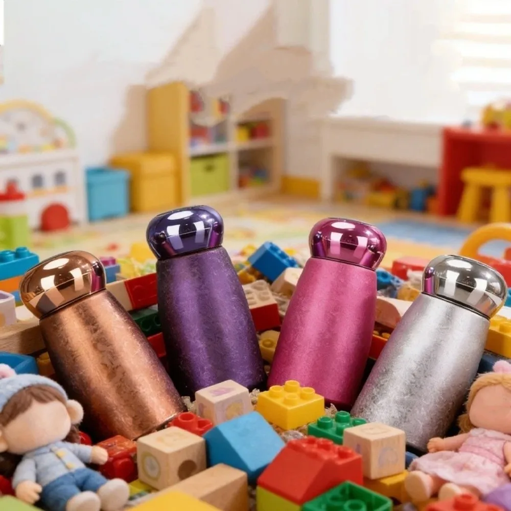 Portable Smart Temperature-Displaying Cup Mushroom-Shaped Temperature-Displaying Mini Thermos Cup Titanium-coated Liner