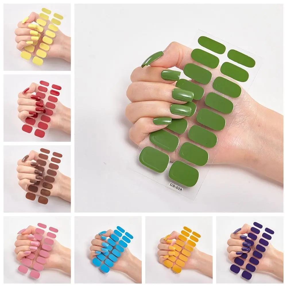 Self-Adhesive Nail Stickers Nail Art Decoration Full Cover Nail Polish Sticker Glitter Powder Gradient Color Nail Wraps