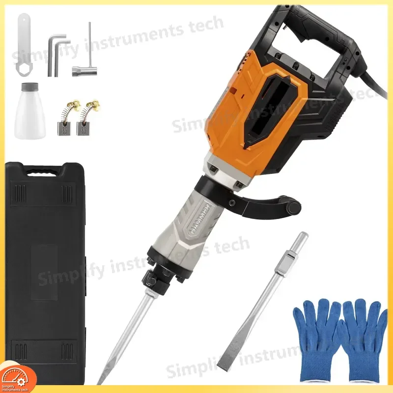 4500W Jack Hammer Demolition Tool Heavy Duty Concrete Breaker Chipping Hammer for Construction Demolition Power Tool