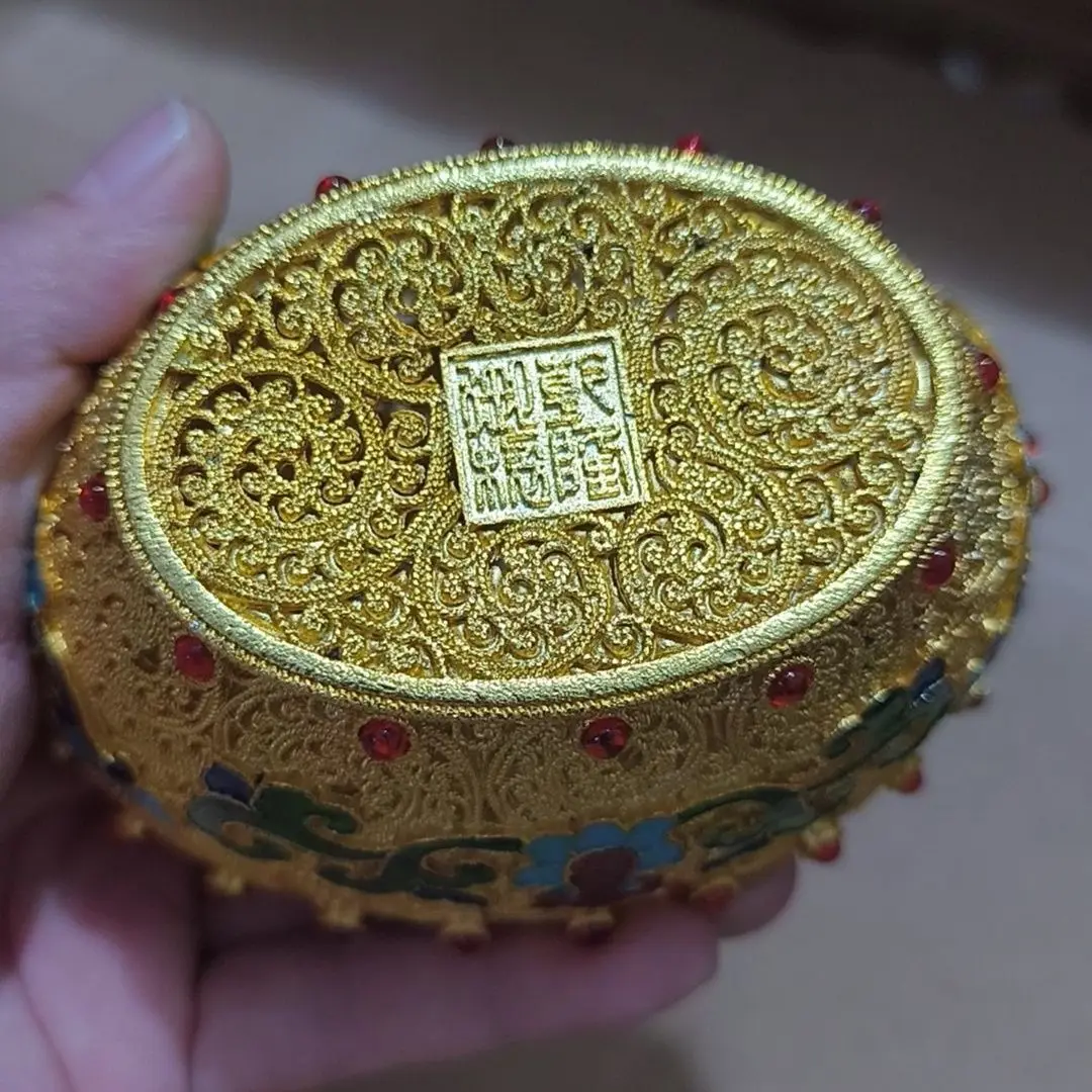collection appreciation Fu character filigree color ingot gilt ornament collection antique collection boutique collectio