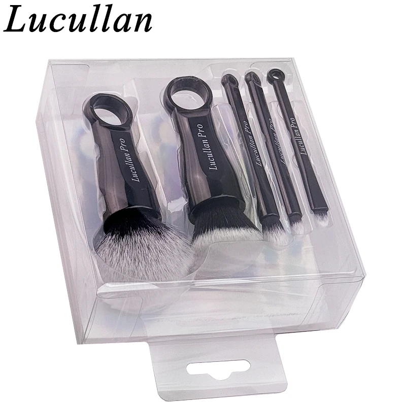 Lucullan Pro 5 PCS Interior Detailing Brushes Set Focus On The Tiniest Crevices&Grooves of LCD Display Vent Panel