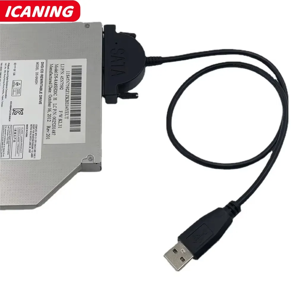 Cable SATA USB 2,0 a Mini Sata II 7 + 6 adaptador de 13 pines para ordenador portátil CD/DVD ROM convertidor de unidad delgada tornillos de Cable estilo estable