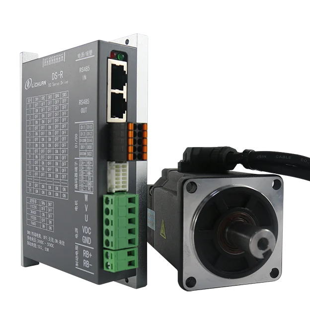 Servos RS485 200 واط DC24V-48V 6A 3000 دورة في الدقيقة 2500 خط تزايدي محرك سيرفو تيار مستمر مع سائق 6OM00630DC + DS-R200W