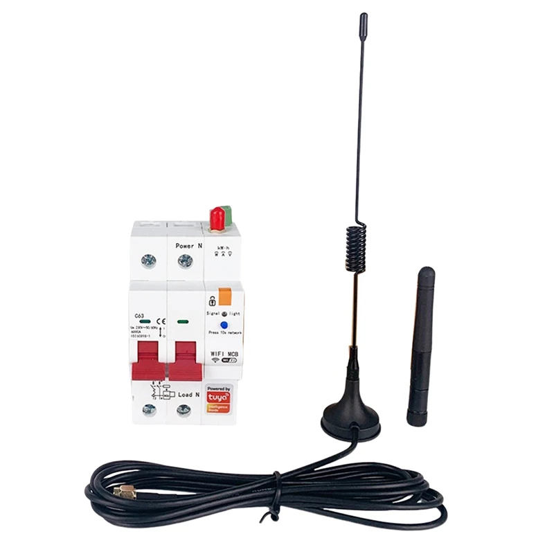 Graffiti Wifi Metering With Leakage Protection Electric Gate Household 2P Circuit Breaker 63A Timer Master Switch,Type B Durable