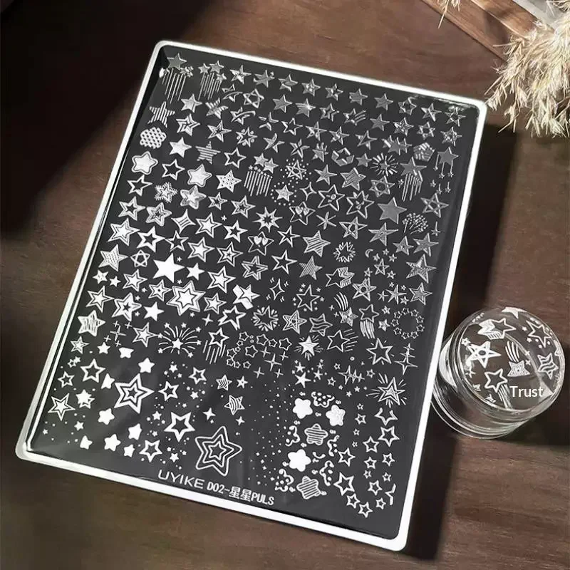 Polka Dot Star Stripe Line Pattern Nail Stamping Plate Nail Art Stamp Template Manicure Tools