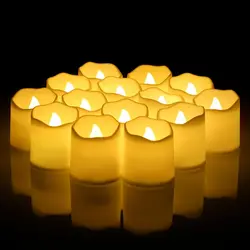 24Pcs Flameless LED Candle Lights Creative Wishing Led Tea Lamp Warm White Halloween Wedding Christmas Decoration Candle Light
