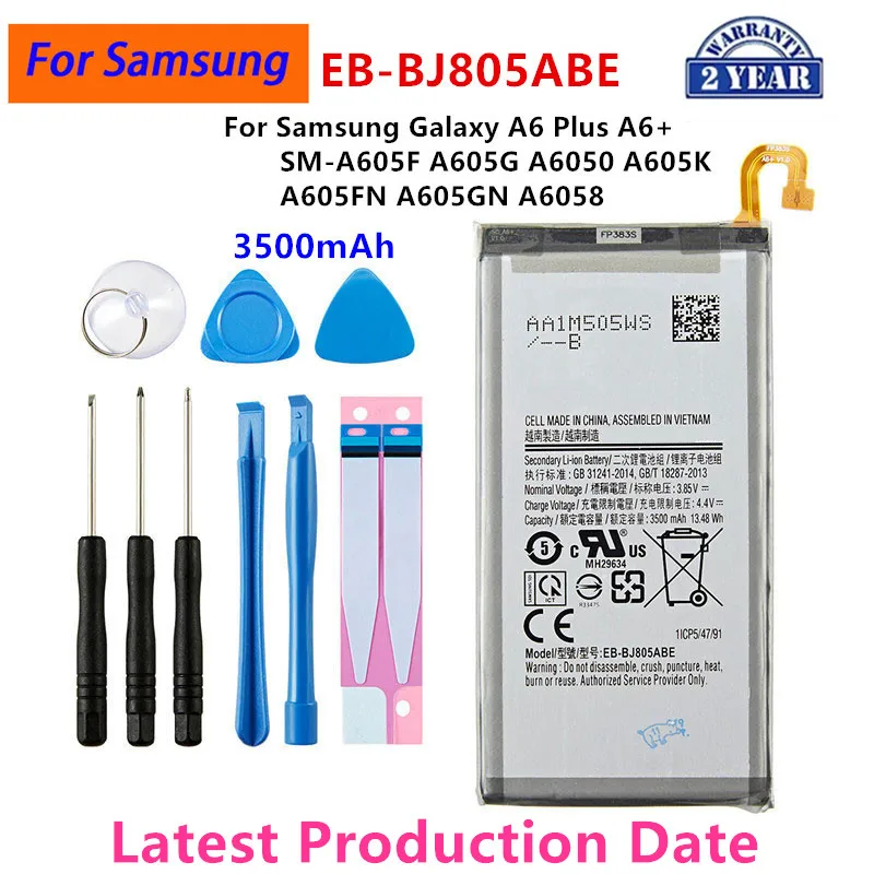 

Brand New EB-BJ805ABE 3500mAh Battery for Samsung Galaxy A6 Plus A6+ SM-A605F A605G A6050 A605K A605FN A605GN A6058