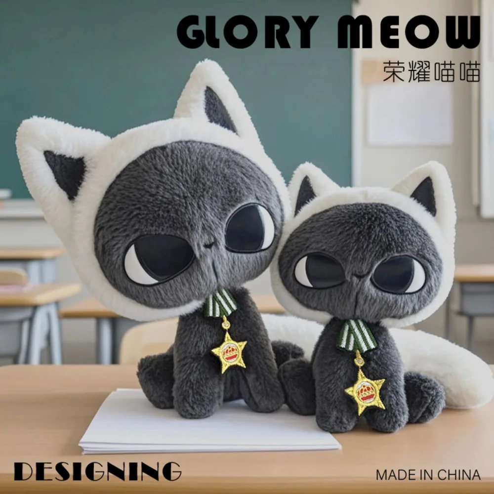 

25/35 см милая плюшевая игрушка Glory Cat Glory Meow, мягкая кукла, черный кот, мягкая игрушка, декор комнаты, подарок для мальчиков и девочек, день рождения, Рождество