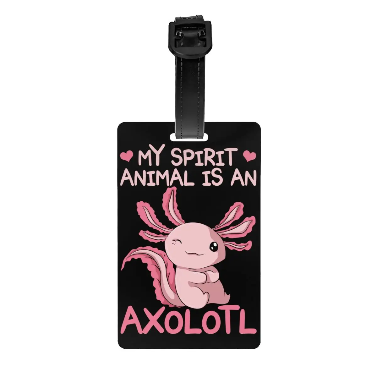 My Spirit Animal Is An Axolotl Luggage Tag for Suitcases Funny Salamander Animal Baggage Tags Privacy Cover Name ID Card