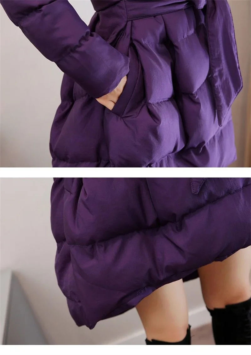 Veste chaude d'hiver pour femme, manteau en coton épais, col de costume moyen à Long, ligne a, édition coréenne, vêtements tendance, 2025