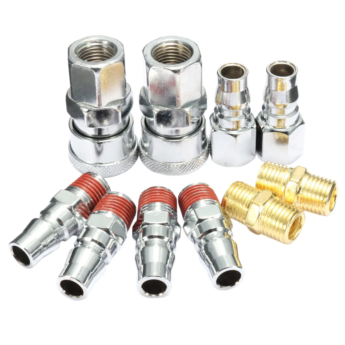 10pcs 1/4 English Iron Quick Connector Set Tools Accessories Hardening steel Compressor Quick Connector