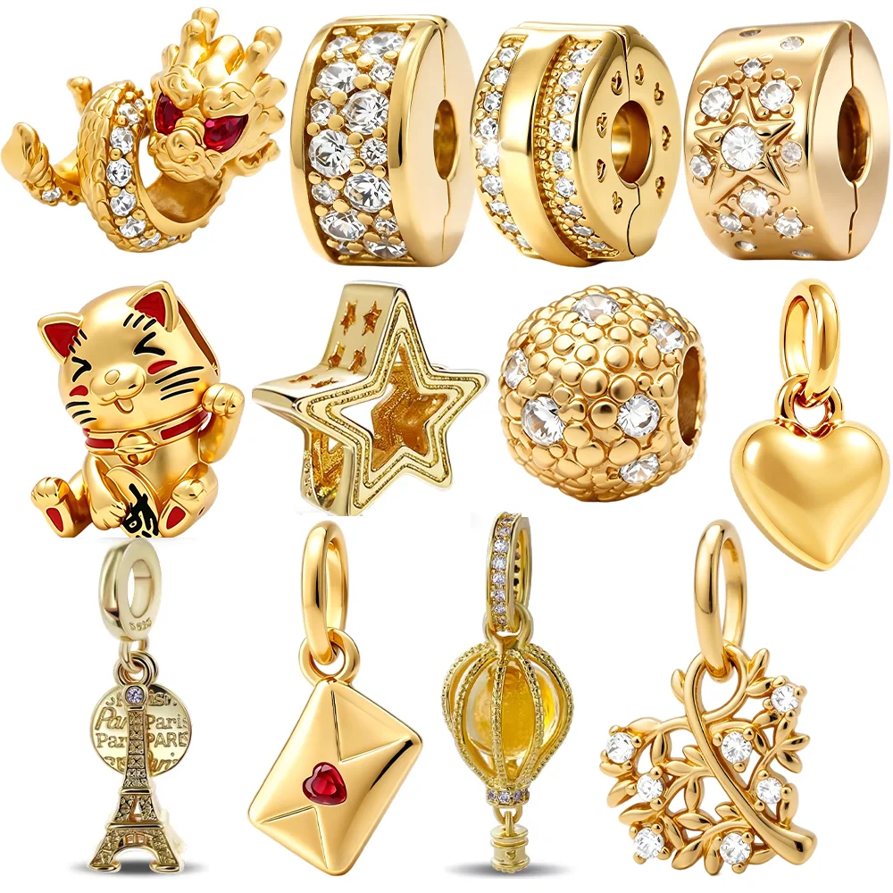 Star Envelope Hot Air Balloon Zircon Silver Plated Bead Original Charms Fit Bracelets Bag Keychain Charms DIY Women Jewelry Gift