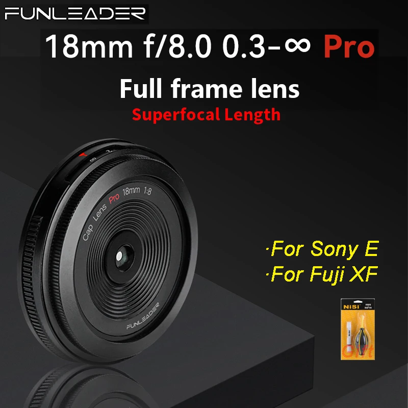 

FUNLEADER 18mm F8.0 Pro Full Frame MF Camera Lens for Sony E Fuji XF Mount Camera Like Sony a73 a7c Fuji x-e4 x-t30