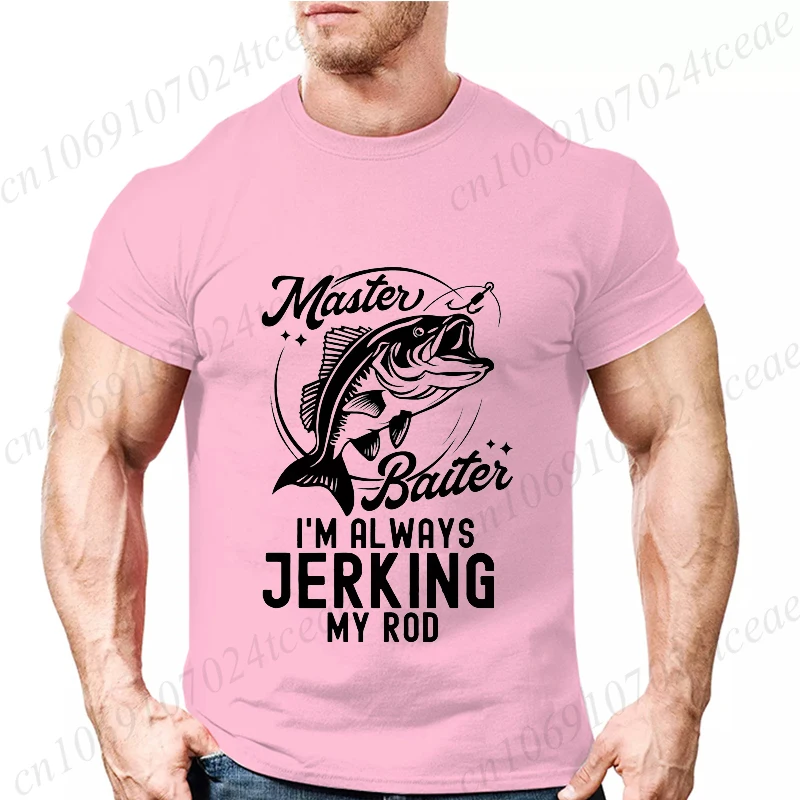 Master Baiter Fishing T-shirt for Men Funny Summer Graphic T Shirt Short-sleeve Round Neck Loose Tshirt Fashion Designer Clothes