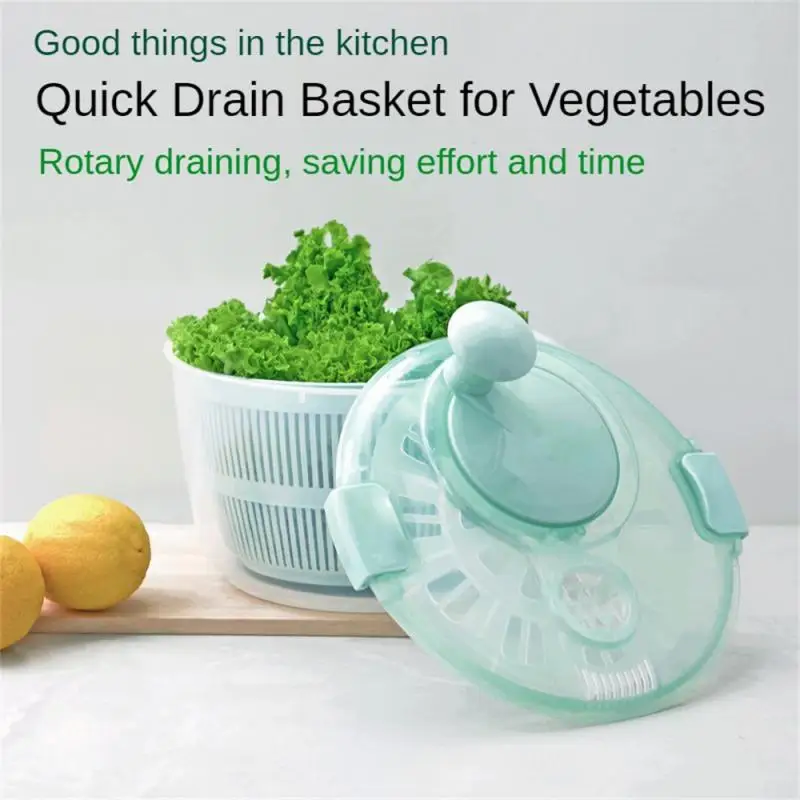 Vegetable Dehydrator Manual Salad Fruit Vegetable Dryer Multi-functional Drain Basket Kitchen Household Vegetable Fruit Cleaning