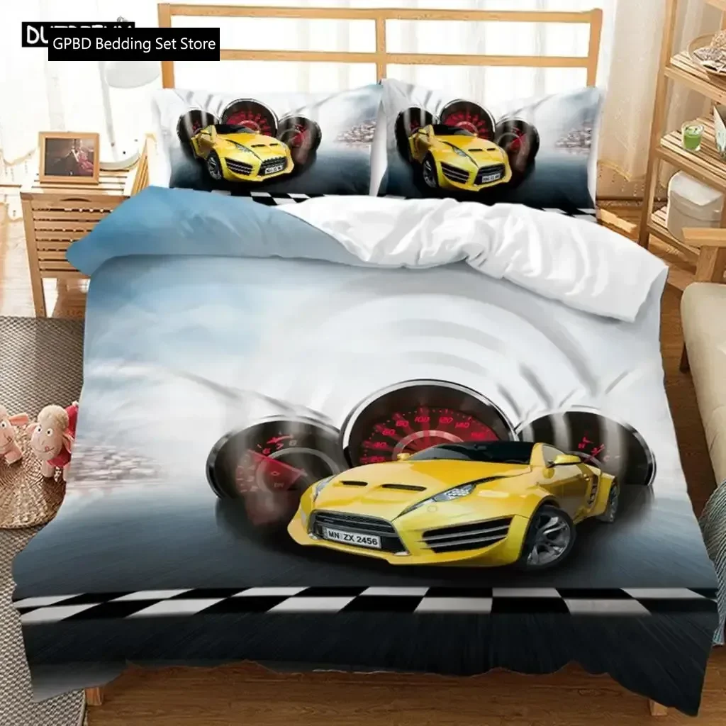 Cool Racing Car Sports Car Comfort Set Bed Comforter Set for Bedroom Beddding Sets without Comforter Duvet cover&Pillowcases
