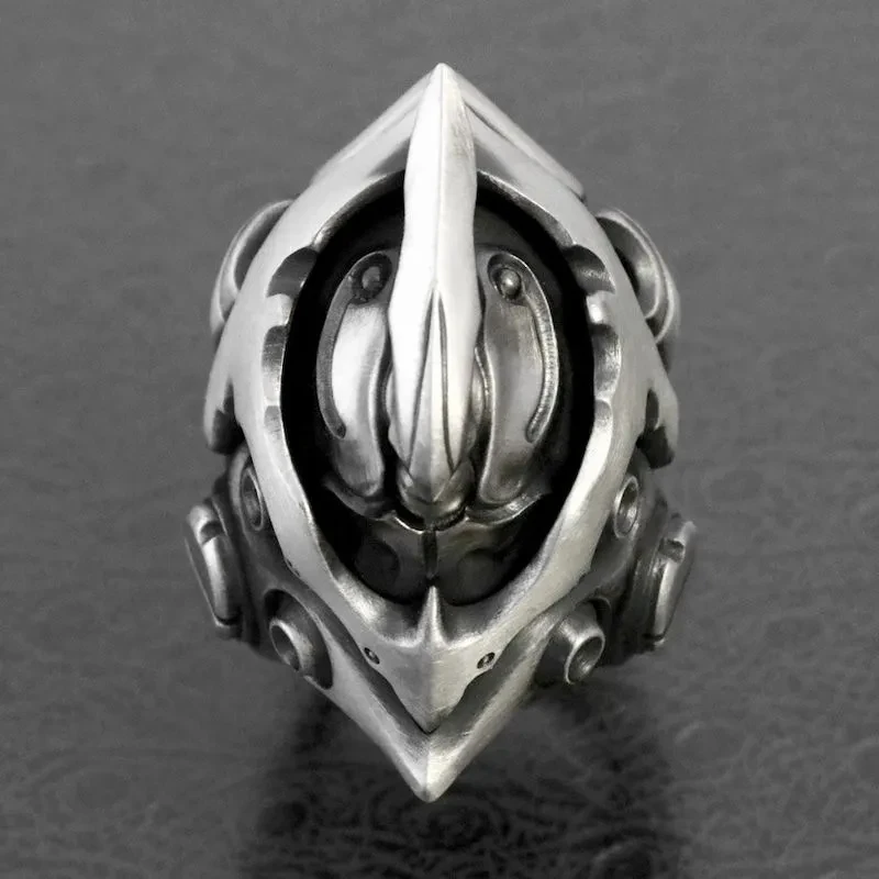 Anillo de acero inoxidable gótico para hombres y mujeres, Punk, Alien Mecha, anillo de compromiso, boda, motocicleta, fiesta, joyería, regalos